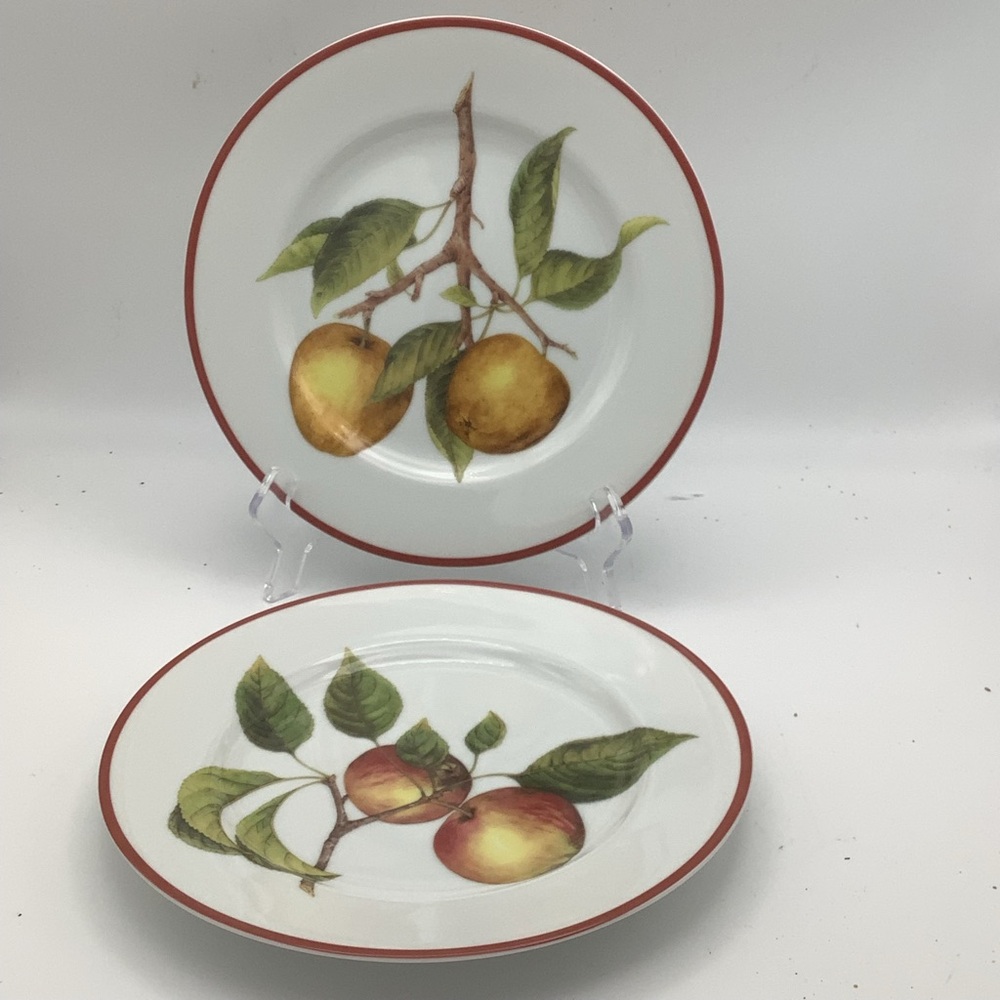 Two Williams Sonoma  Apple Design Salad/ Luncheon Plates